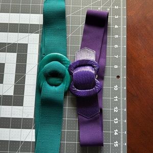Two Elastic Belts Green and Purple